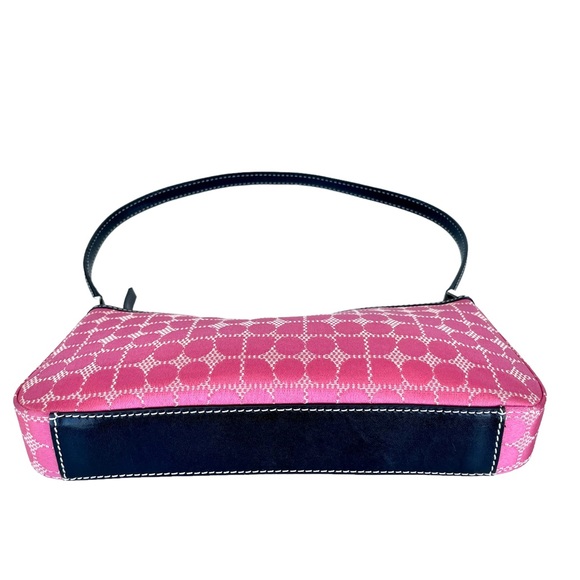 Kate Spade Noel Pink Dot & Leather Mini Shoulder Bag/Baguette Designer Handbag - Picture 4 of 12